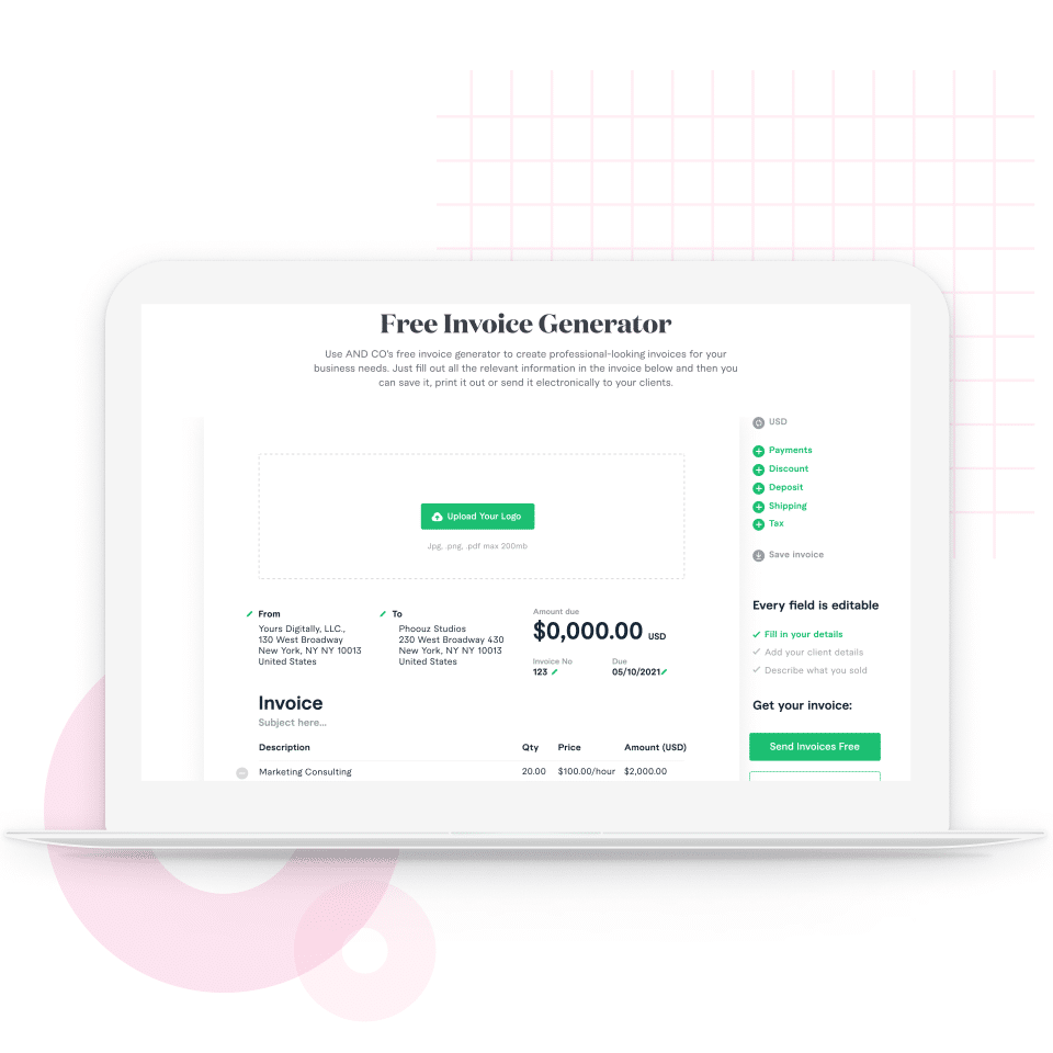 Invoice Template, Create and Send Free Invoices Instantly